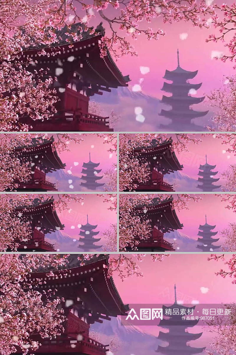 唯美大气花瓣飘落中国风背景视频素材