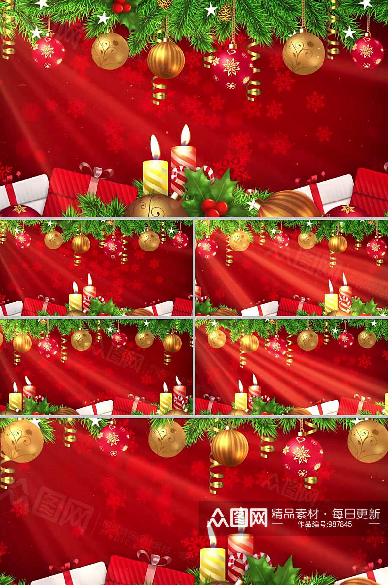 圣诞节礼物吊坠圣诞背景视频素材