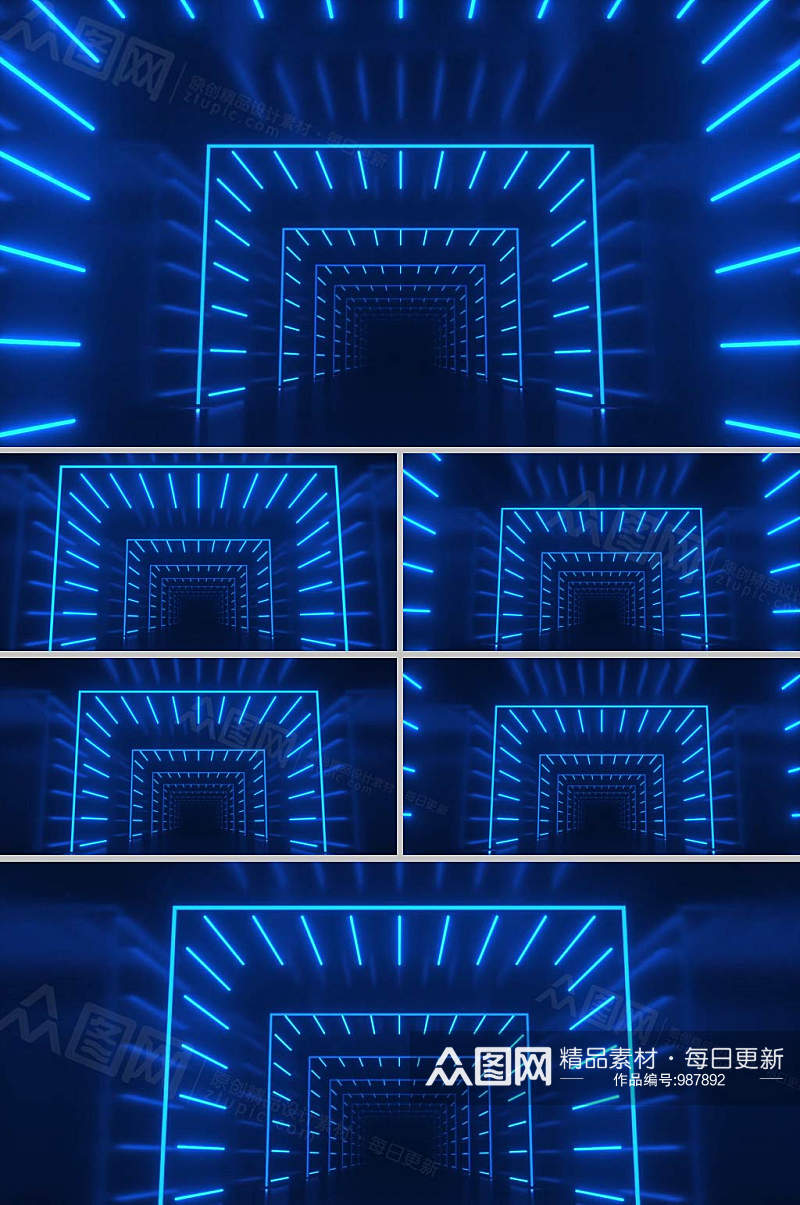 炫酷科技企业宣传蓝色粒子线条展示视频素材