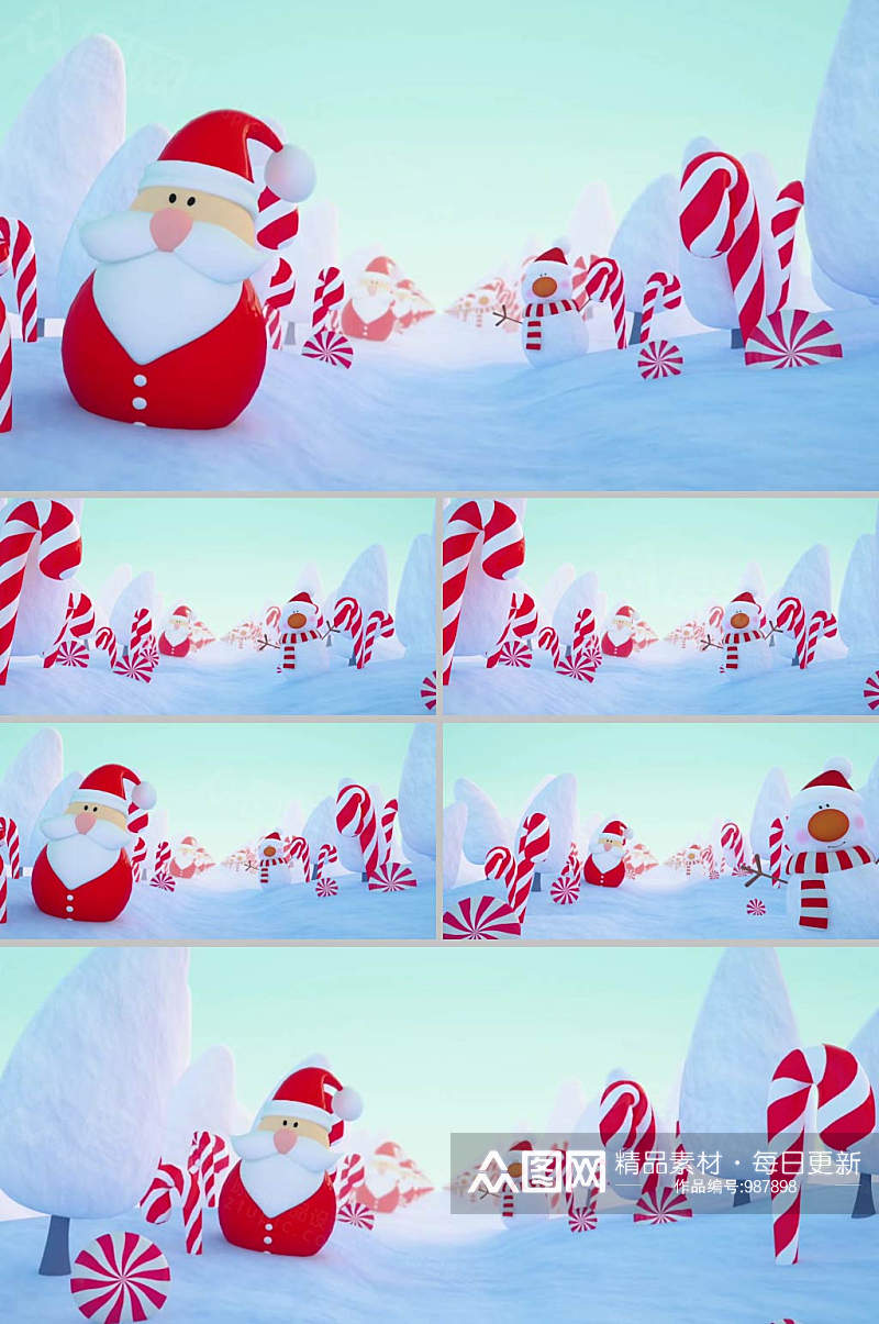 雪景雪人圣诞节背景led视频素材