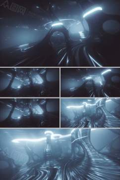 黑暗大气隧道展示led视频素材