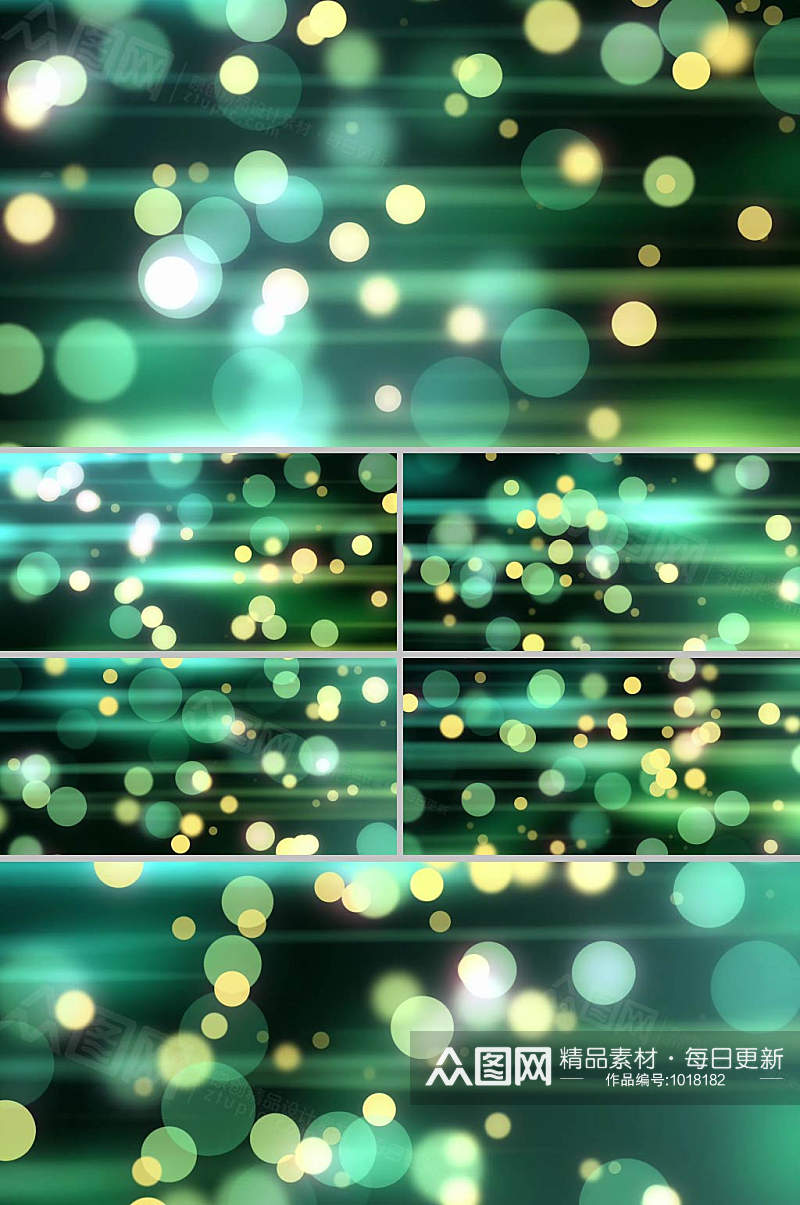 大气绿色粒子斑点闪烁背景led视频素材