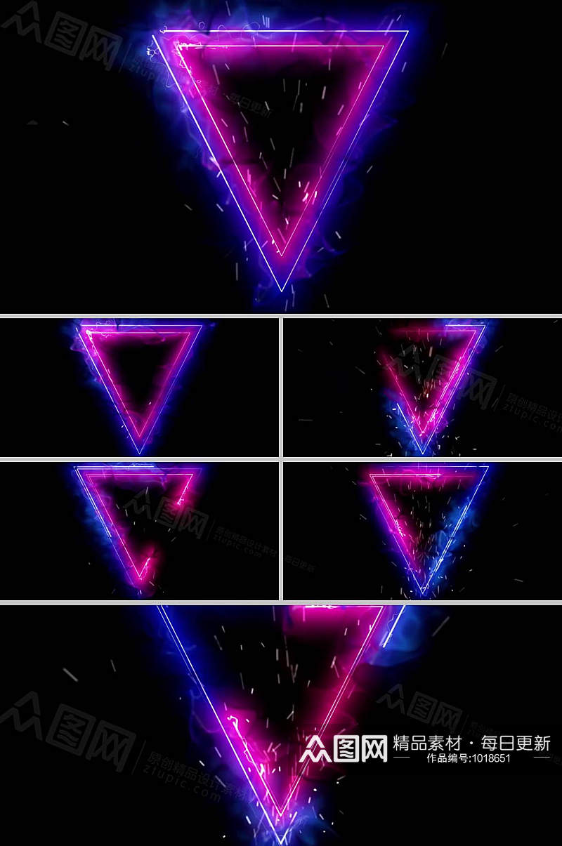 三角形炫酷震撼粒子线条背景音乐视频素材