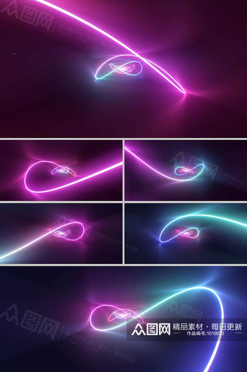 五彩粒子线条动态舞台音乐背景视频素材