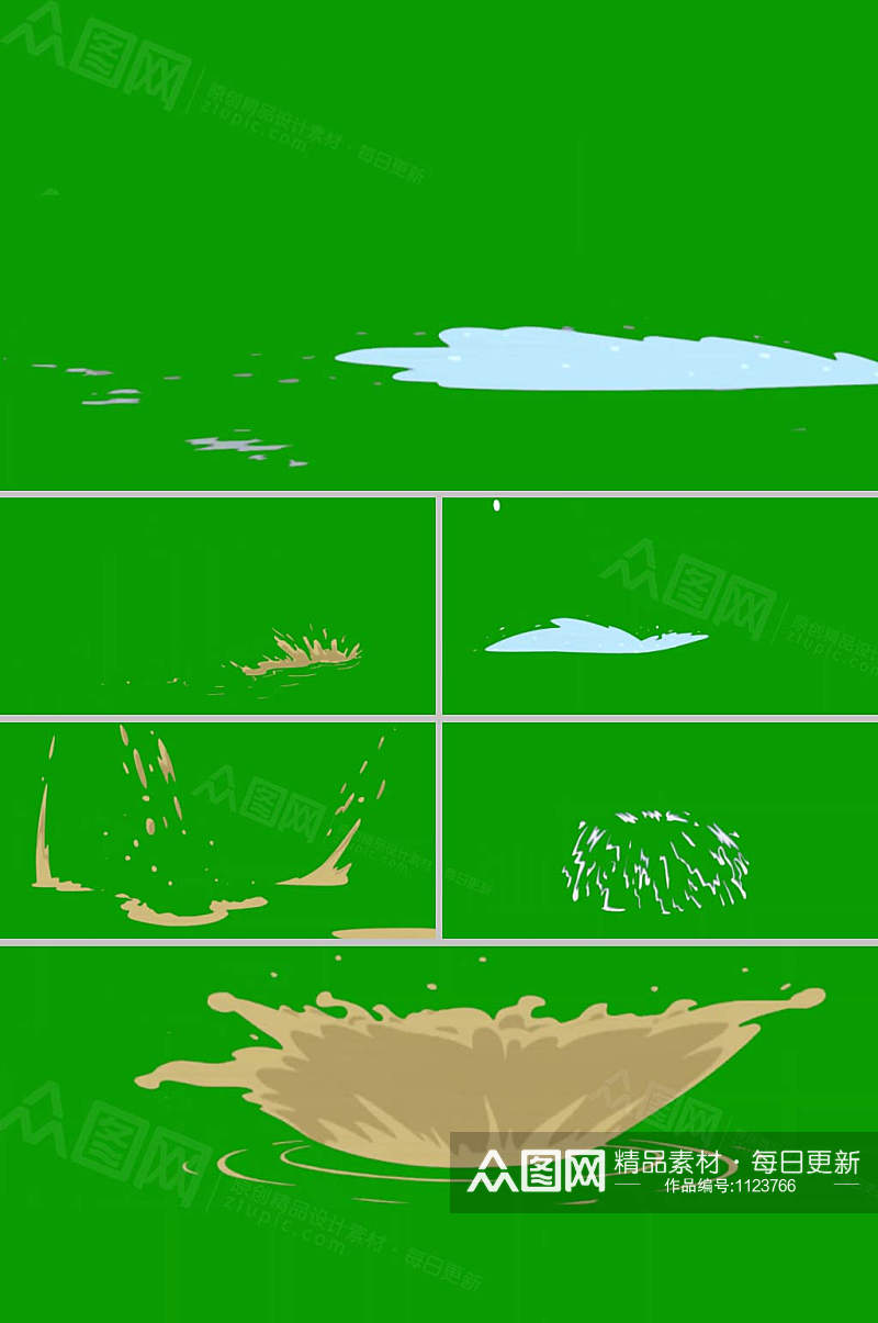 卡通液体水流展示动画元素视频素材素材