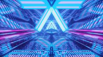 动感炫酷蓝色粒子隧道展示视频-众图网