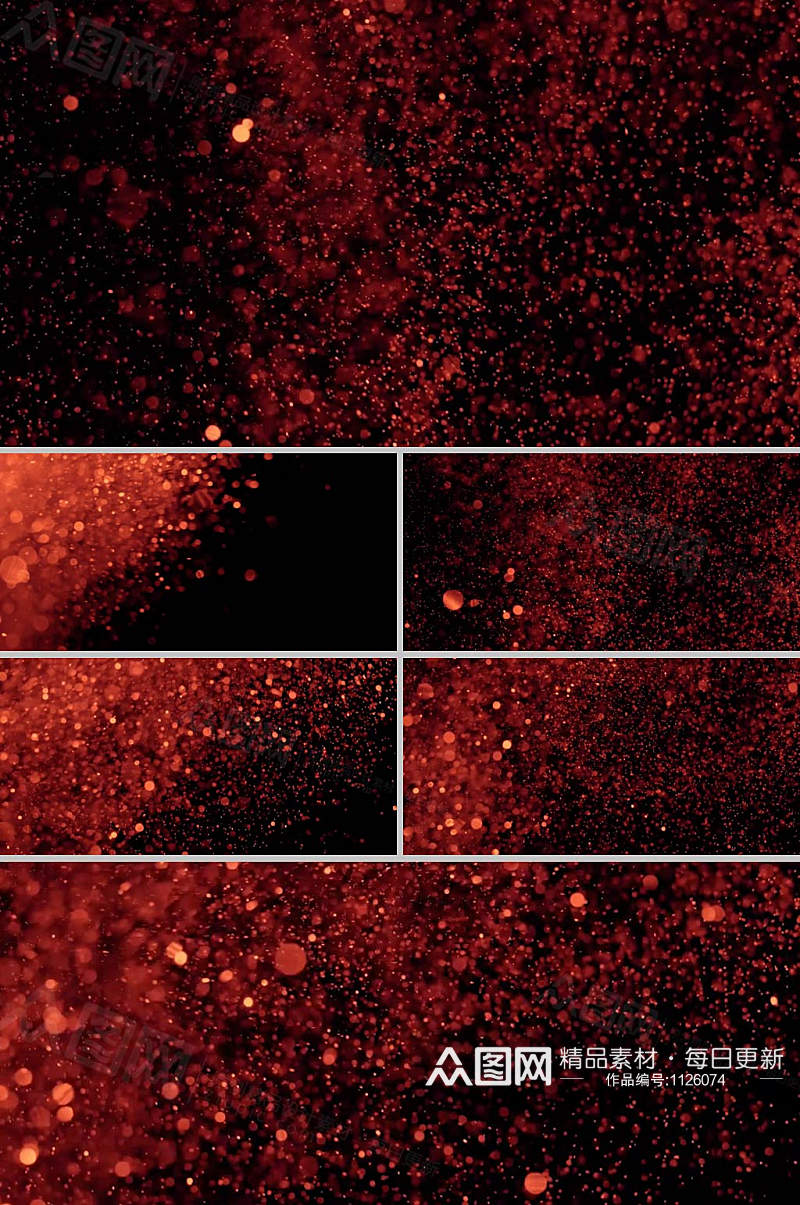红色粒子斑点闪烁舞台背景视频素材