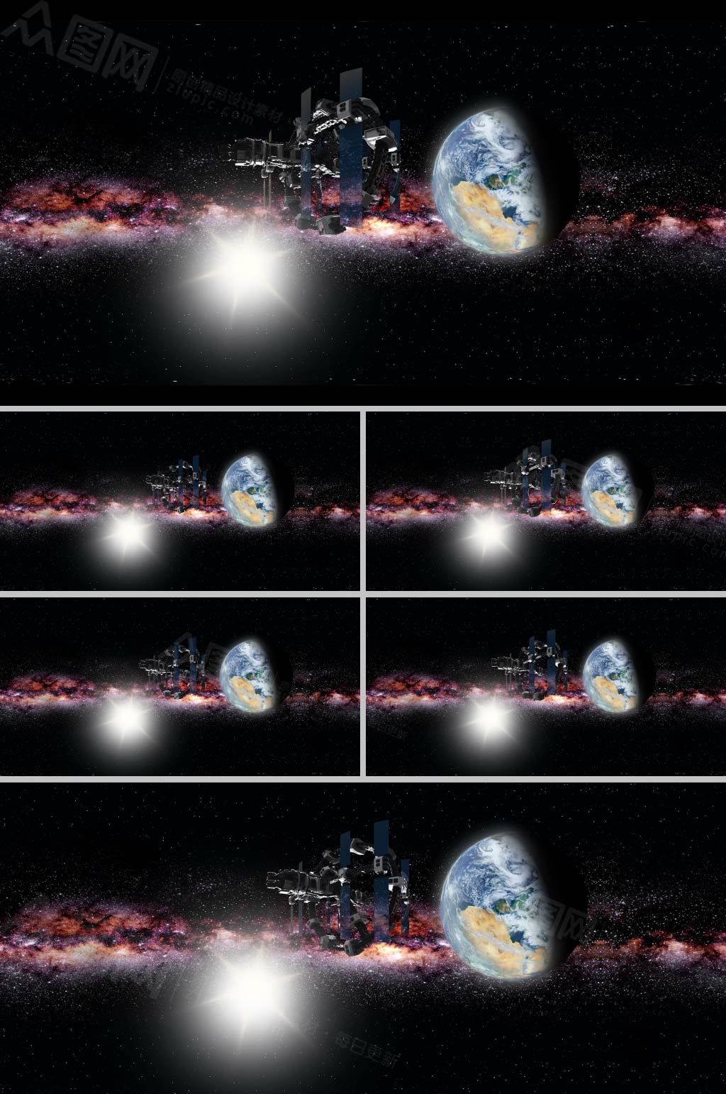 宇宙地球太空站背景视频素材
