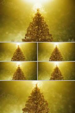 唯美金色圣诞节圣诞树视频
