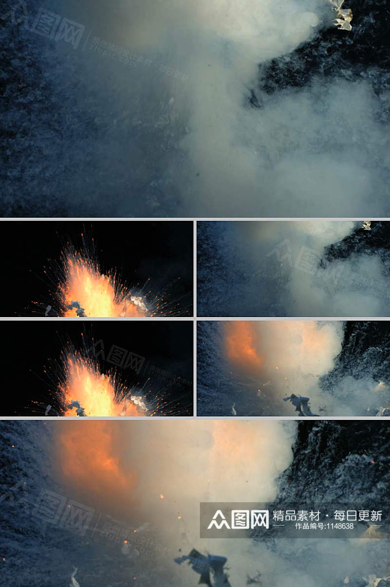 实拍慢镜头爆炸烟雾视频素材素材