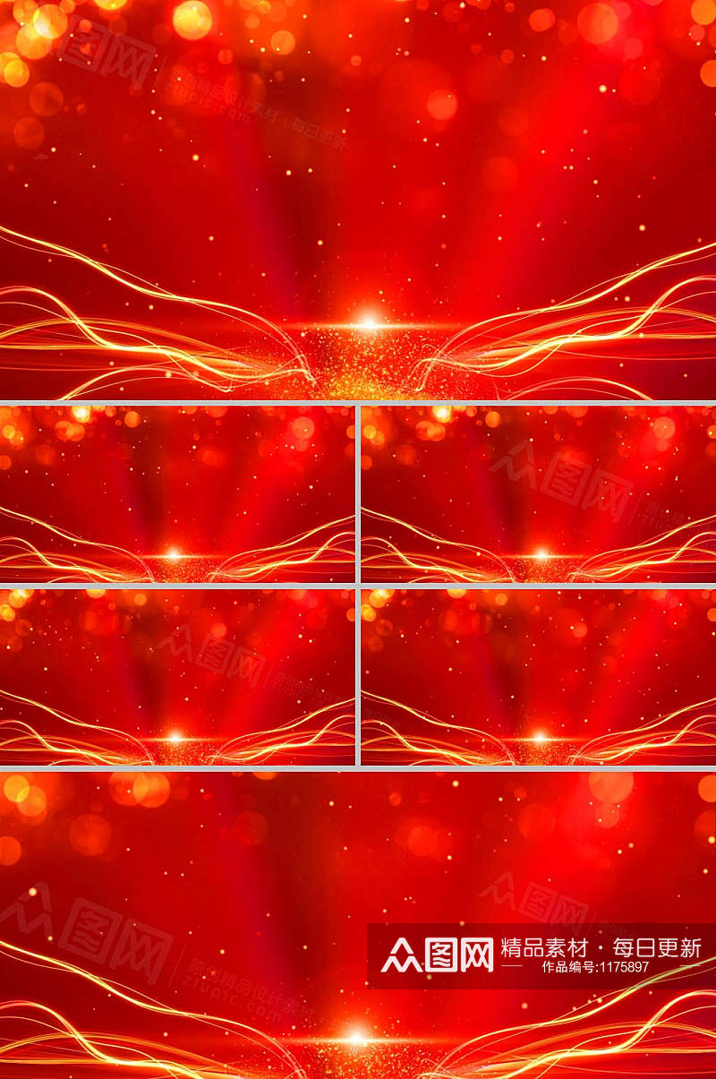 红金粒子通用背景素材AE视频模板素材