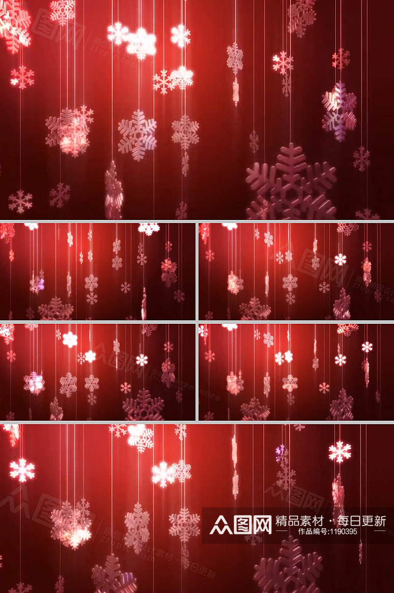 唯美红色粒子喜庆圣诞节背景视频素材