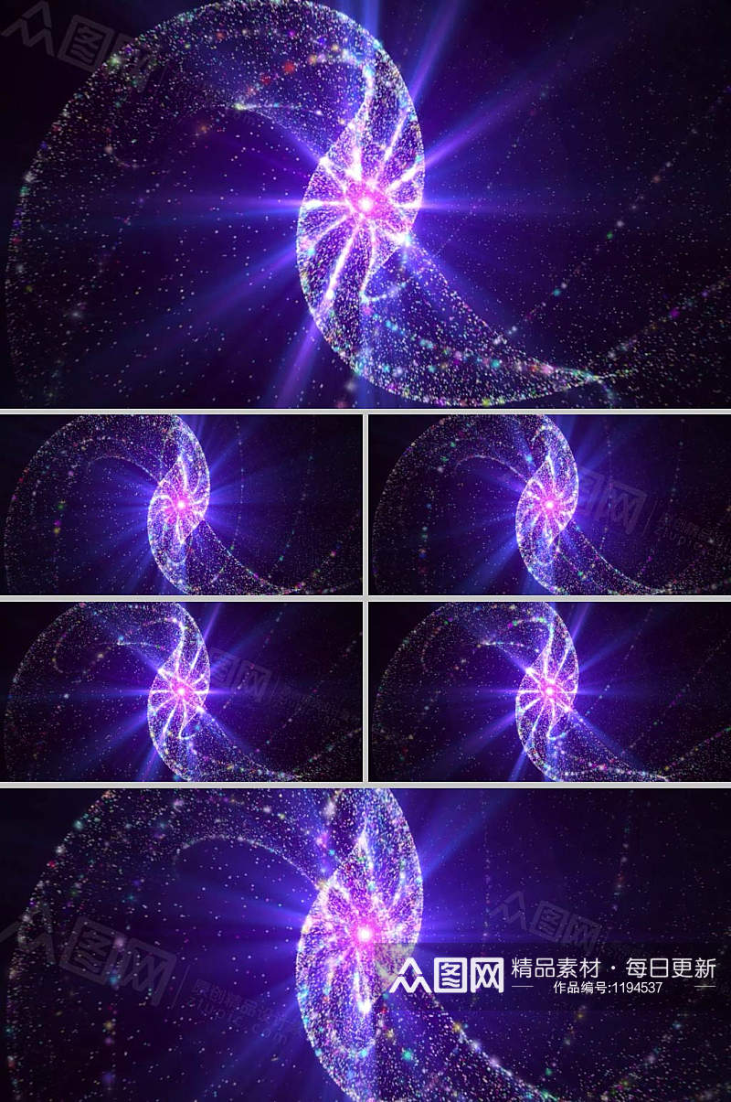 大气紫色粒子动态led大屏视频素材