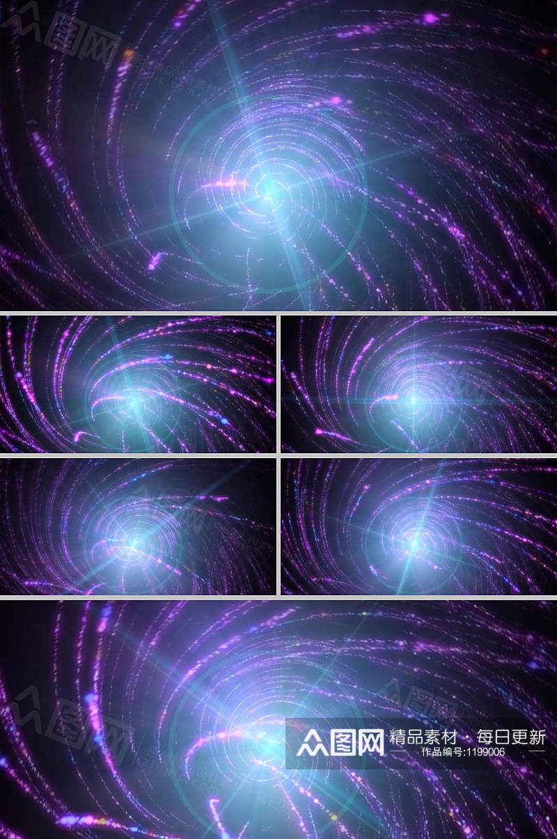 炫酷紫色粒子动态空间展示舞台led视频素材