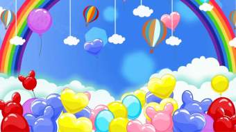 卡通动画儿童节气球背景视频-众图网