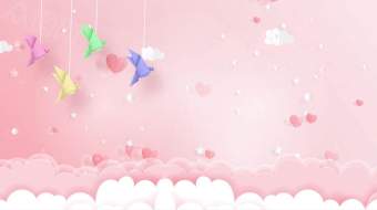 粉色唯美儿童节剪纸背景视频-众图网
