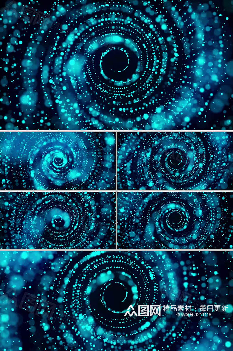 震撼蓝色粒子螺旋展示背景视频素材