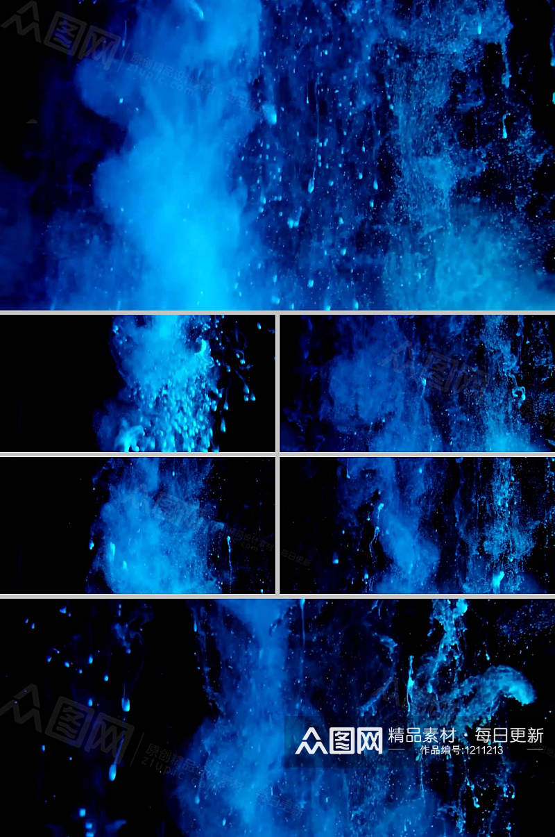 蓝色液体流动展示视频素材
