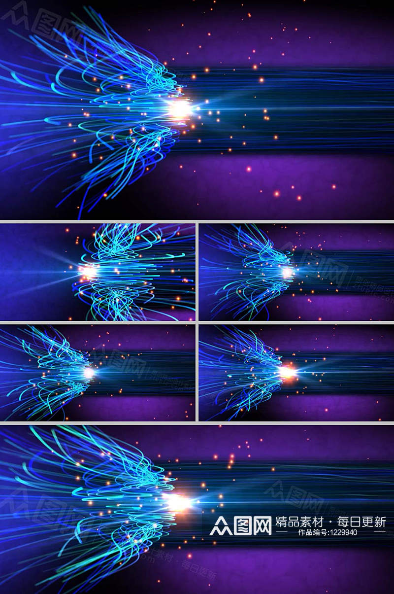 蓝色粒子线条展示背景视频素材