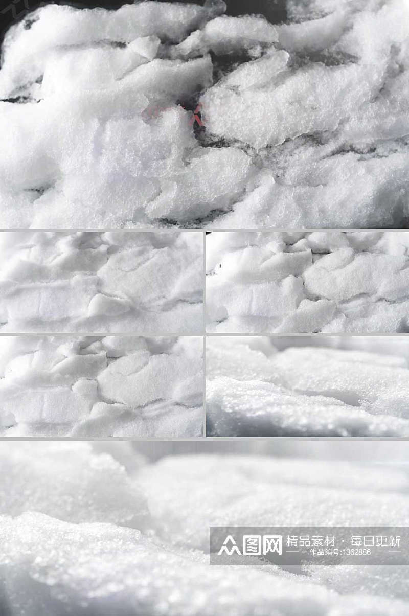 冰天雪地积雪霜冰缓慢融化标志动画AE模板素材