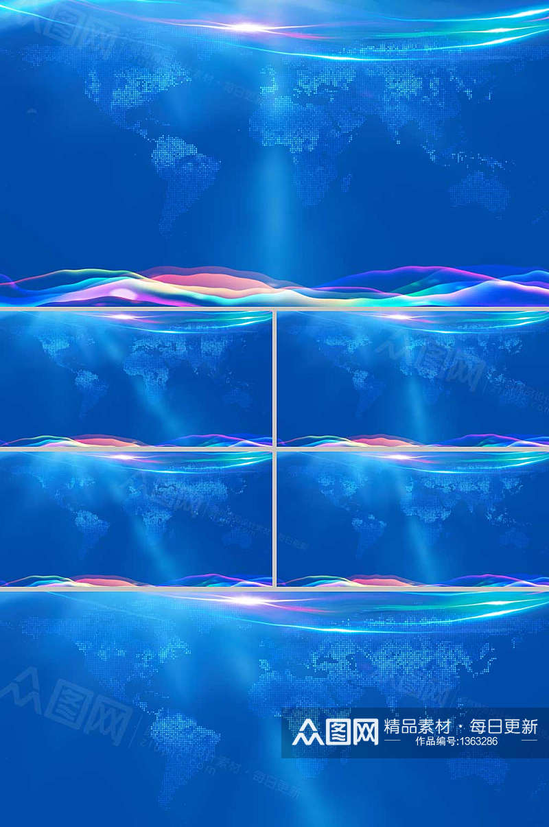 科技蓝动态背景素材AE模板视频素材