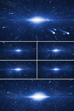 蓝色粒子星空穿越展示背景视频