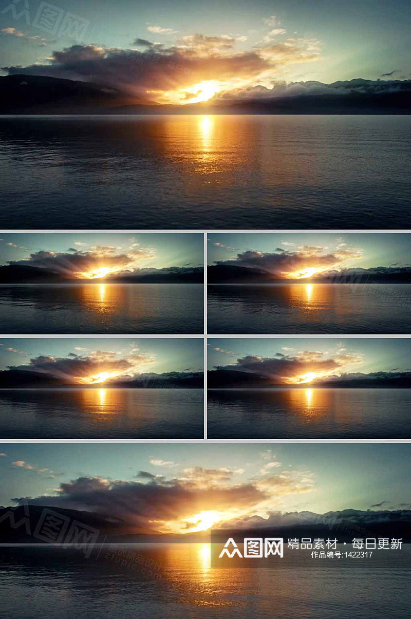 实拍夕阳海面唯美景色视频素材素材