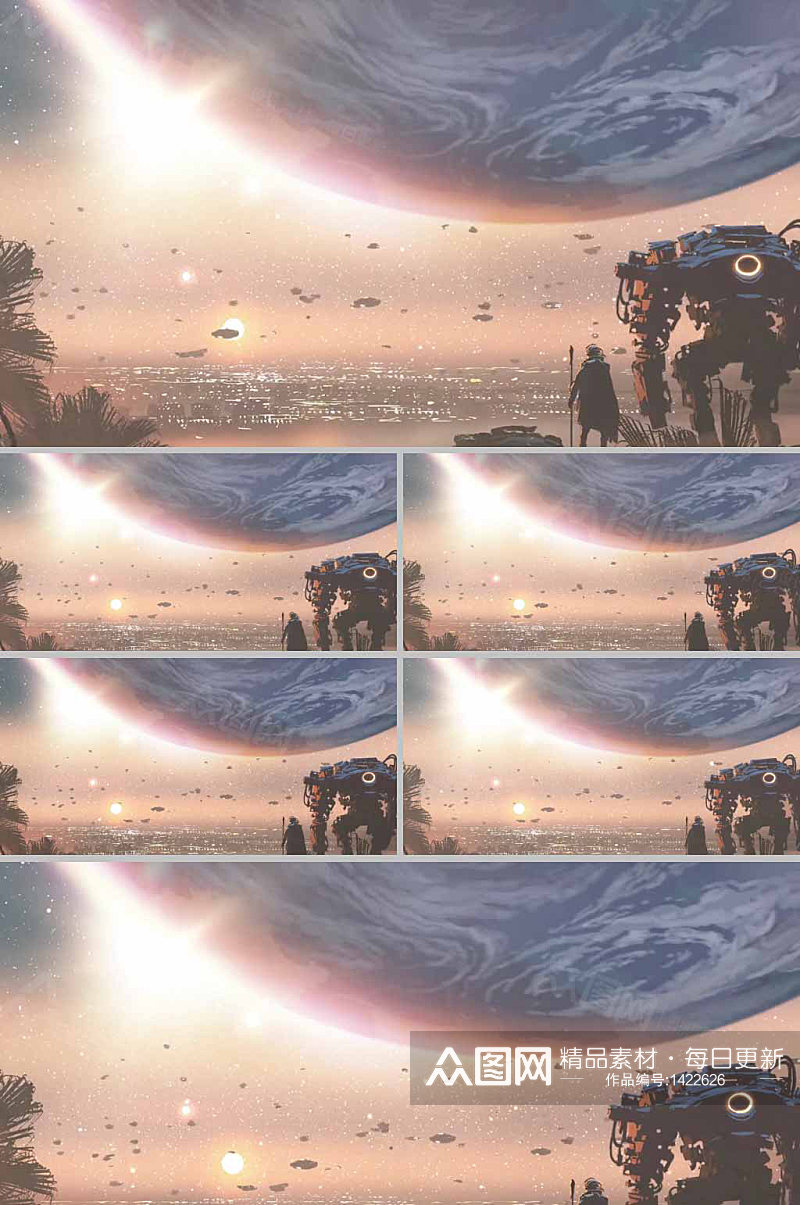 炫酷星球科技卡通背景视频素材