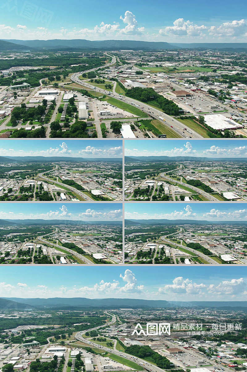 航拍城市美景城市建筑视频 风景视频素材