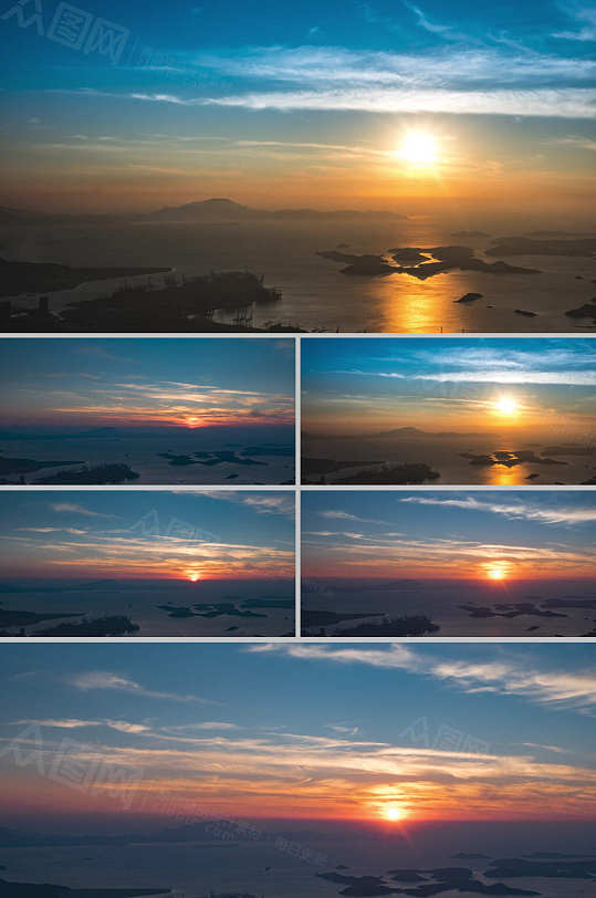 高清航拍梧桐山日出视频素材 风景视频-众图网