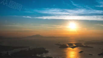 高清航拍梧桐山日出视频素材 风景视频-众图网