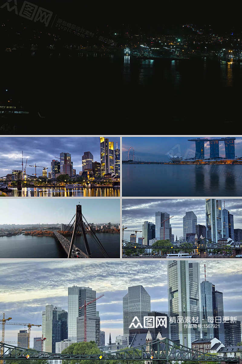 4k实拍夜色下城市建筑企业宣传视频素材
