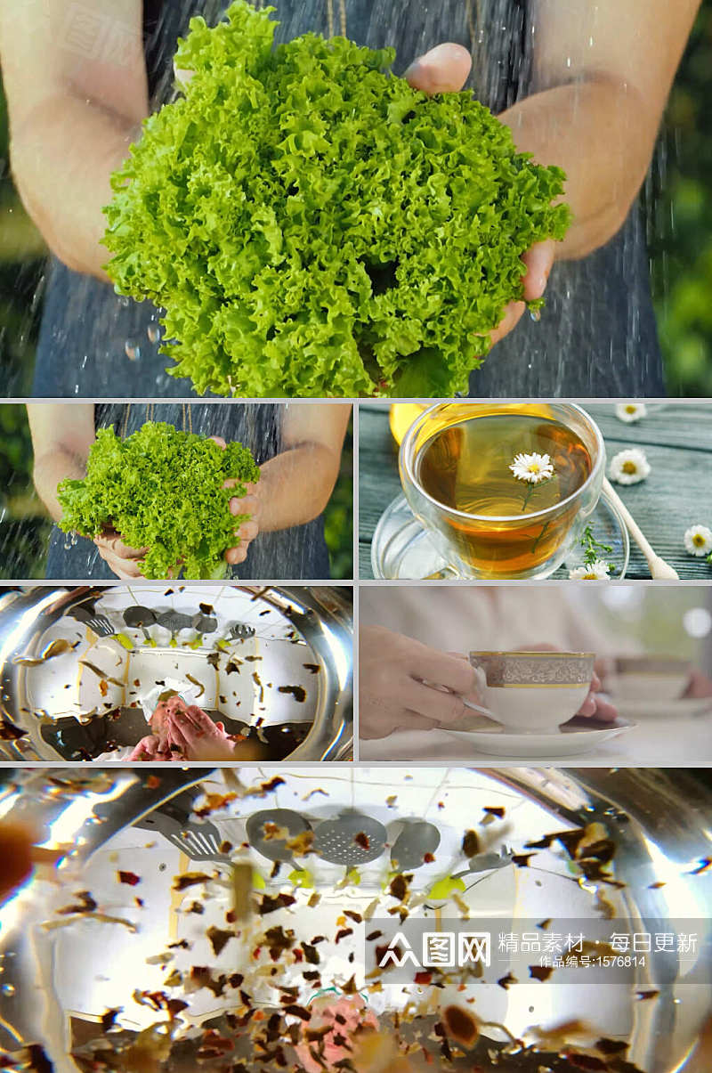 4k实拍制作美食茶洗蔬菜素材视频素材