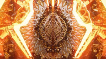 金色粒子万花筒舞台背景led视频-众图网