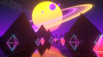 动感炫酷赛博朋克背景视频-众图网