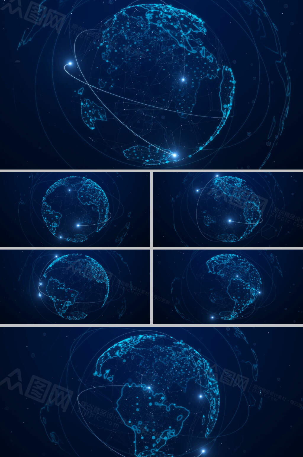 藍(lán)色科技粒子星球企業(yè)宣傳背景視頻素材