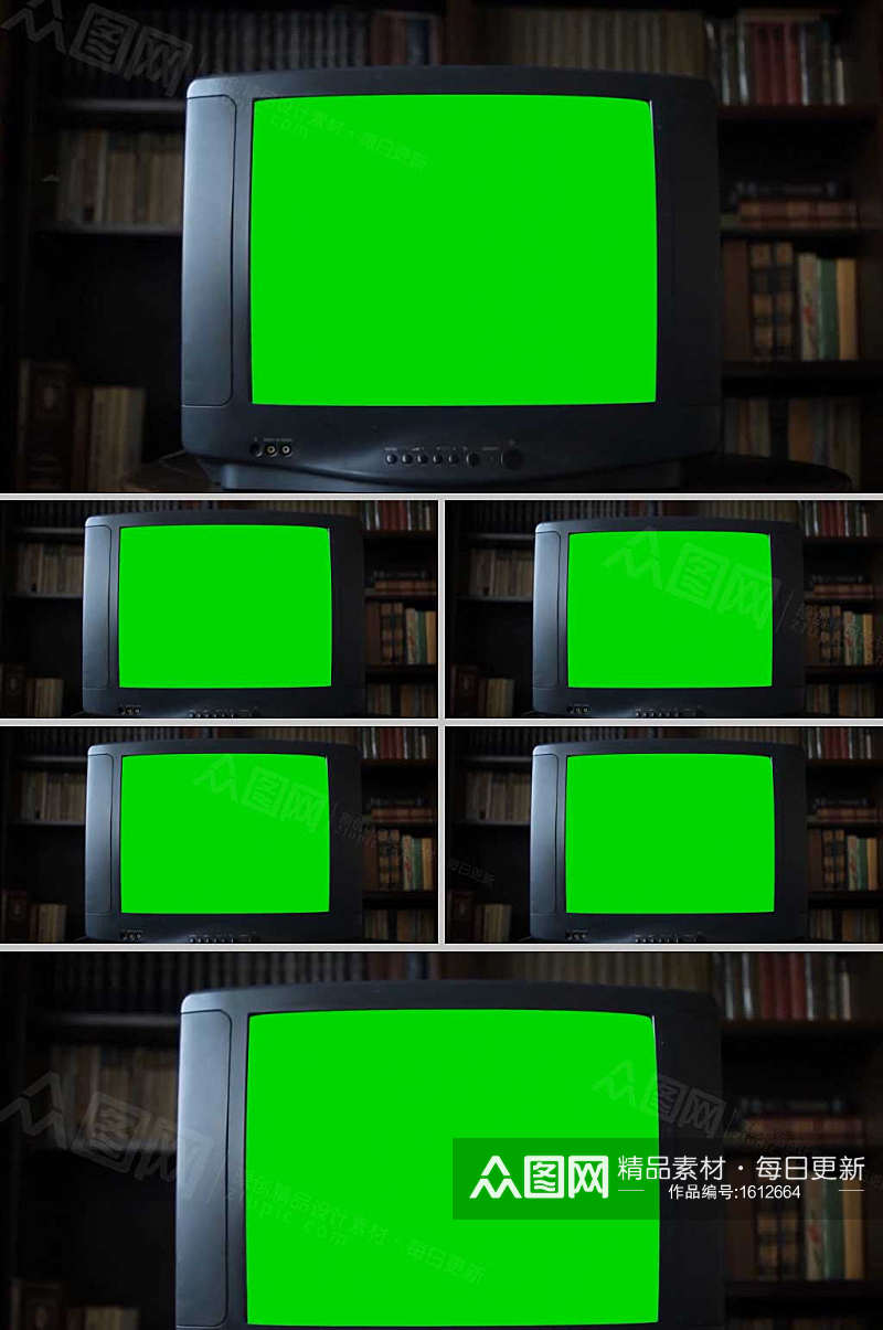 电视机播台合成绿幕素材素材