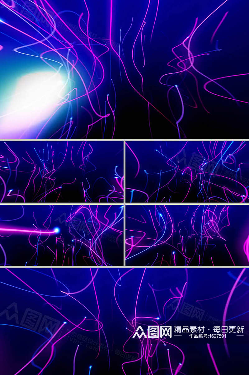 紫色粒子线条展示视频素材