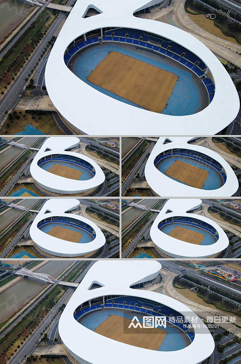 4K航拍南京城市地标青奥公园体育场馆素材