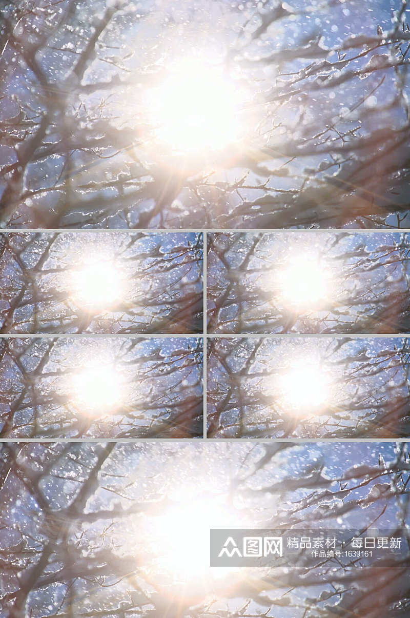 超清美丽的雪景和日出实拍素材素材