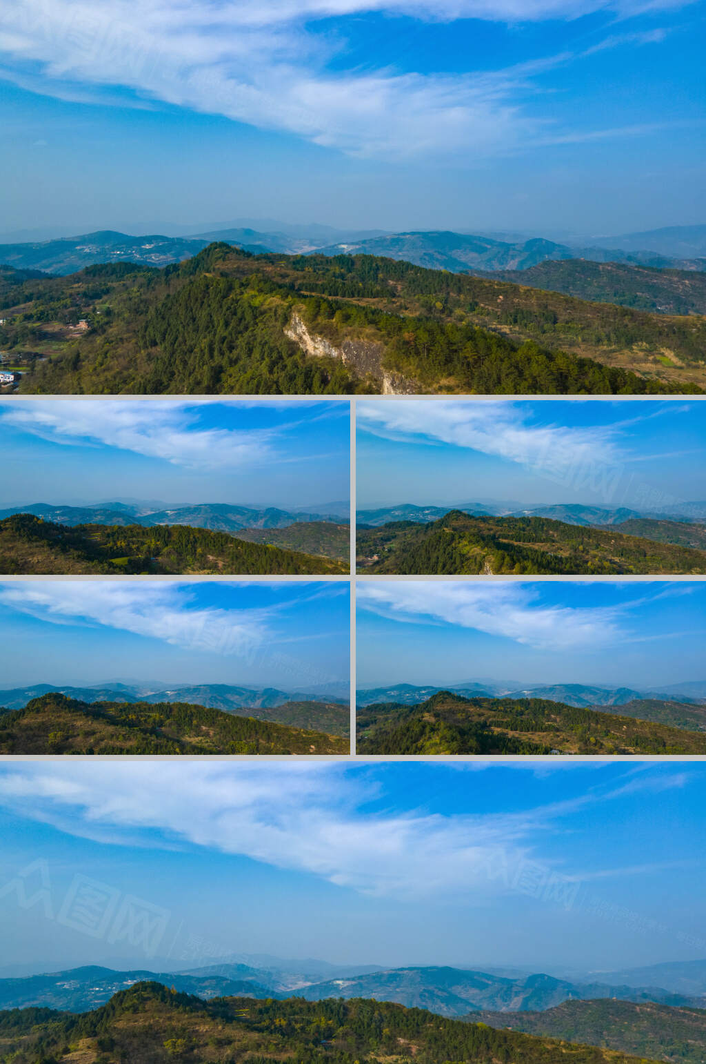 航拍延时山脉山川蓝天白云素材