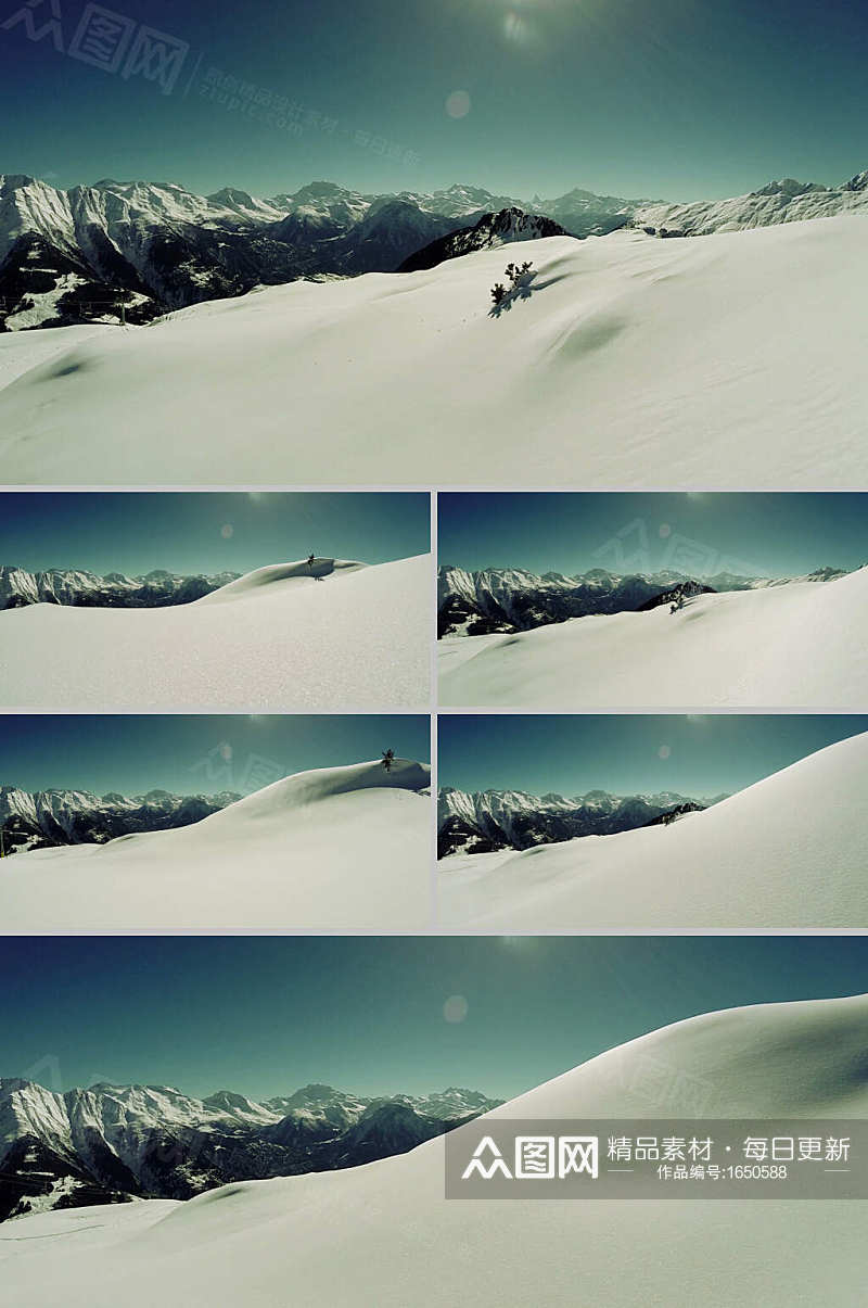 山上美丽的雪景视频素材素材