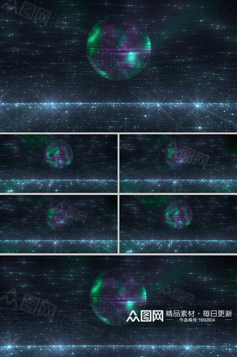 宽屏幕蓝色大气粒子球星舞台led展示素材素材
