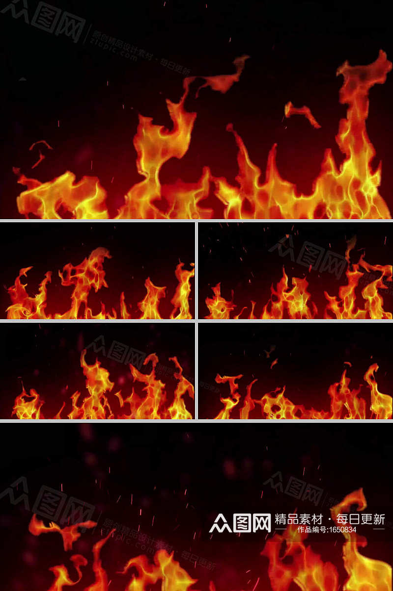 燃烧火焰火苗背景led视频素材素材