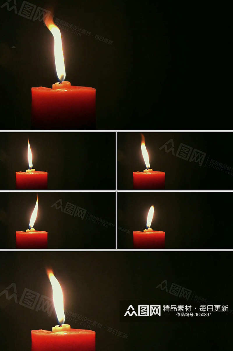 红色蜡烛燃烧背景视频素材
