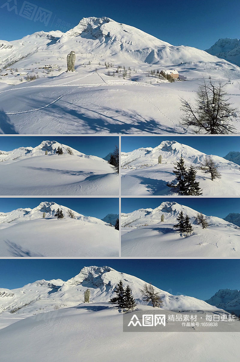 美丽震撼的雪山实拍视频素材素材