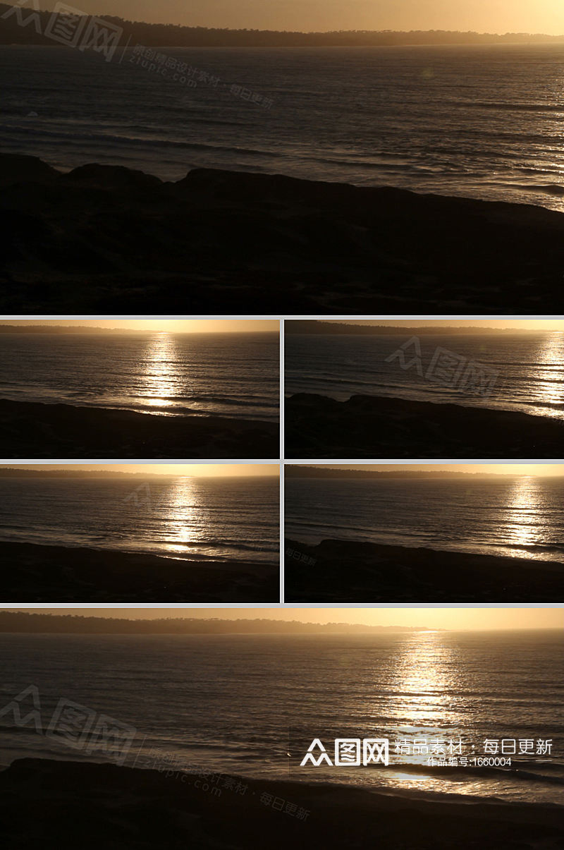 唯美海边的日落航拍高清实拍视频素材素材