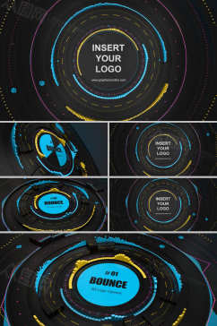 快速抽象3D音频扬声器播放器LOGO片头