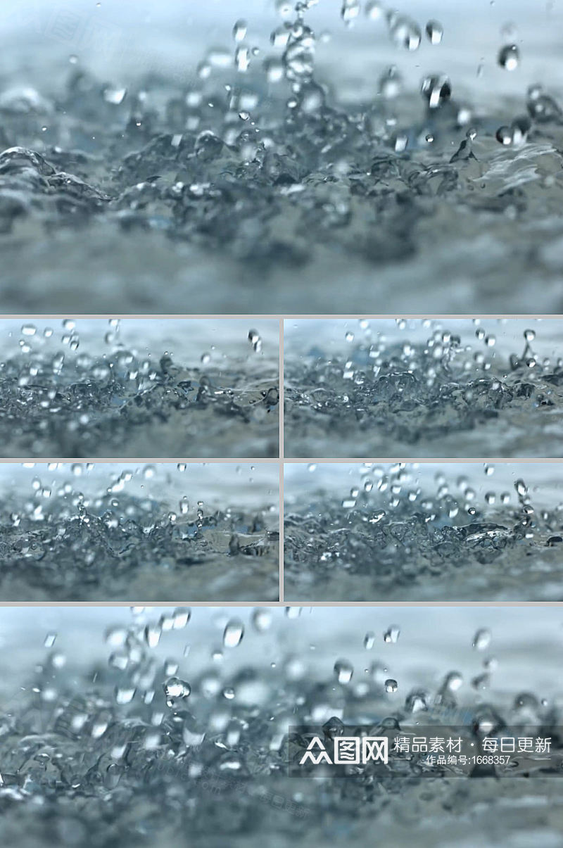 慢镜头拍摄水掉落视频素材