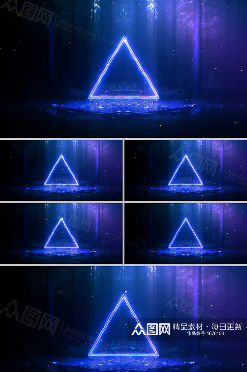 蓝色科技三角形背景视频素材